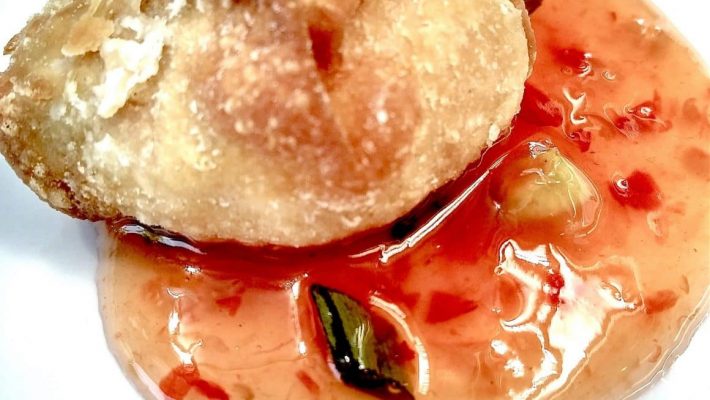 Firecracker Prawn with Sweet Chili Lime Dip.